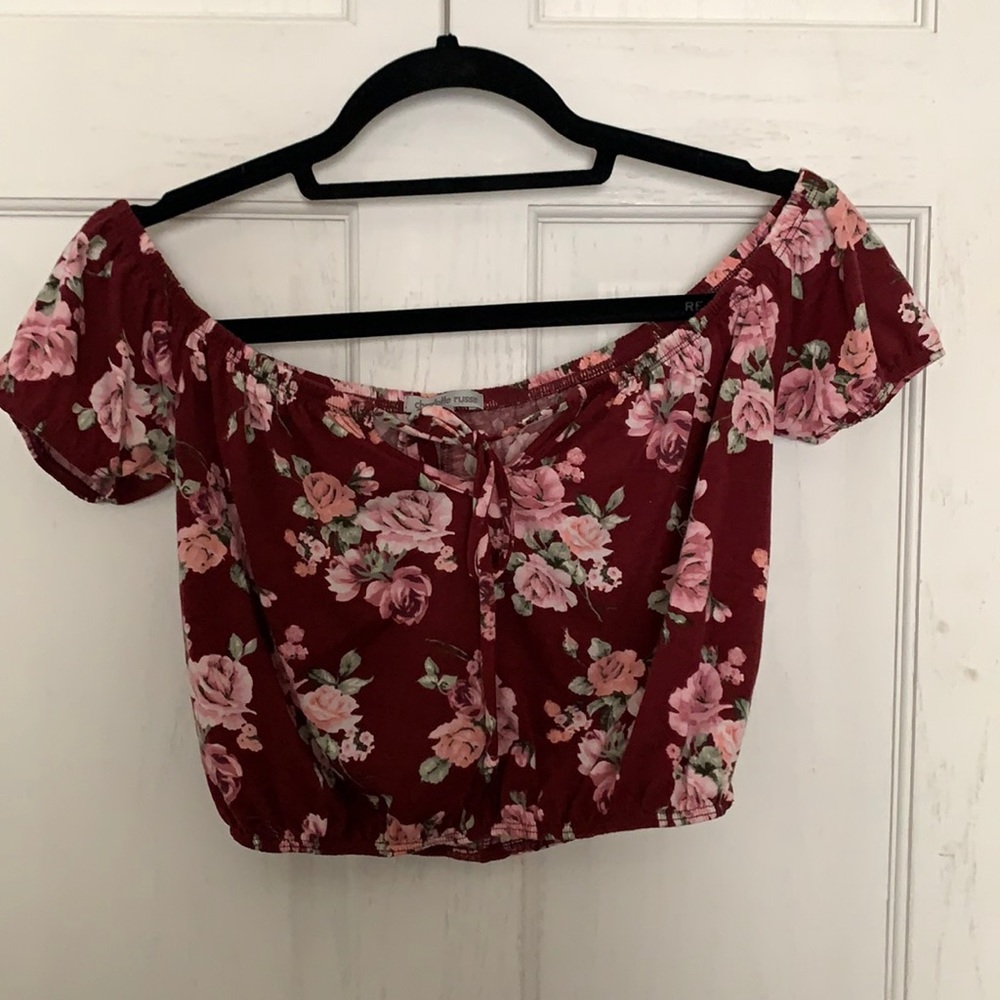 off the shoulder flower top
